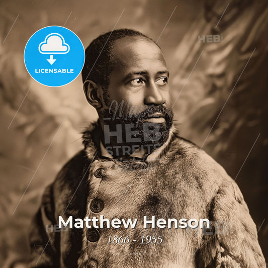 Matthew Henson, 1866 - 1955, American explorer - A Man In A Fur Coat Print Template