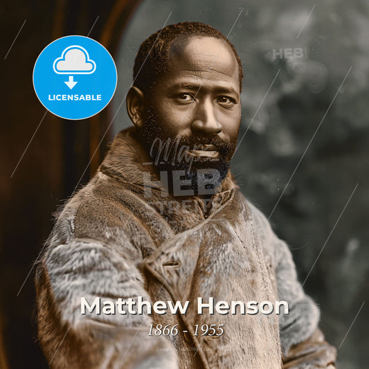 Matthew Henson, 1866 - 1955, American explorer - A Man In A Fur Coat Print Template