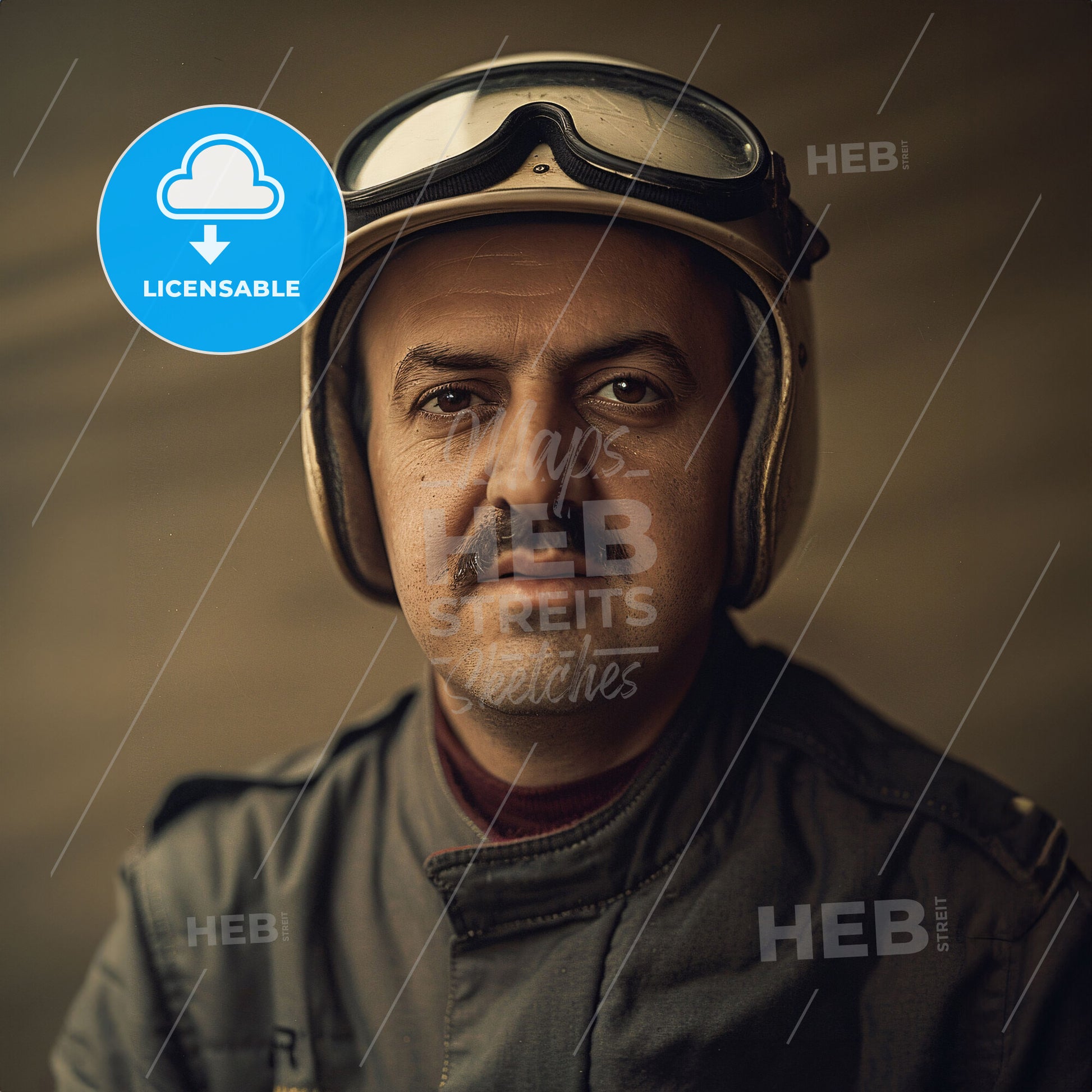 Maurice Trintignant, 1917 - 2005, French racing driver - A Man Wearing A Helmet