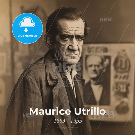 Maurice Utrillo, 1883 - 1955, French painter - A Man In A Suit Print Template