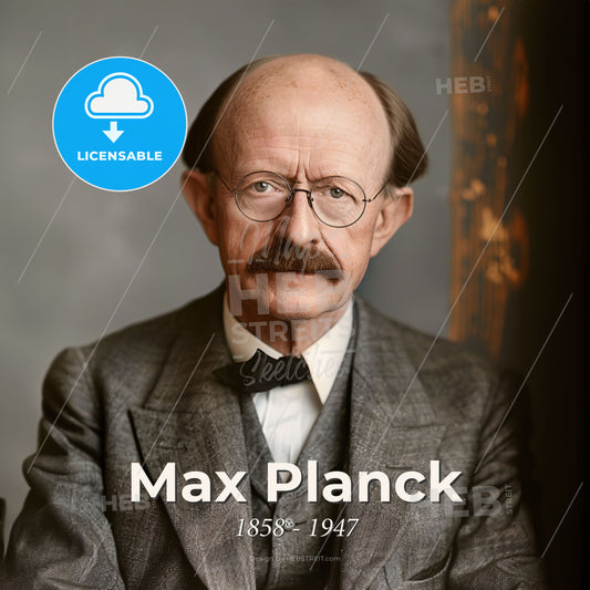 Max Planck, 1858 - 1947, German physicist - A Man In A Suit And Bow Tie Print Template