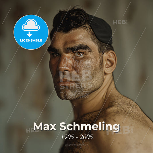 Max Schmeling, 1905 - 2005, German heavyweight boxer - A Man With A Black Hat Print Template