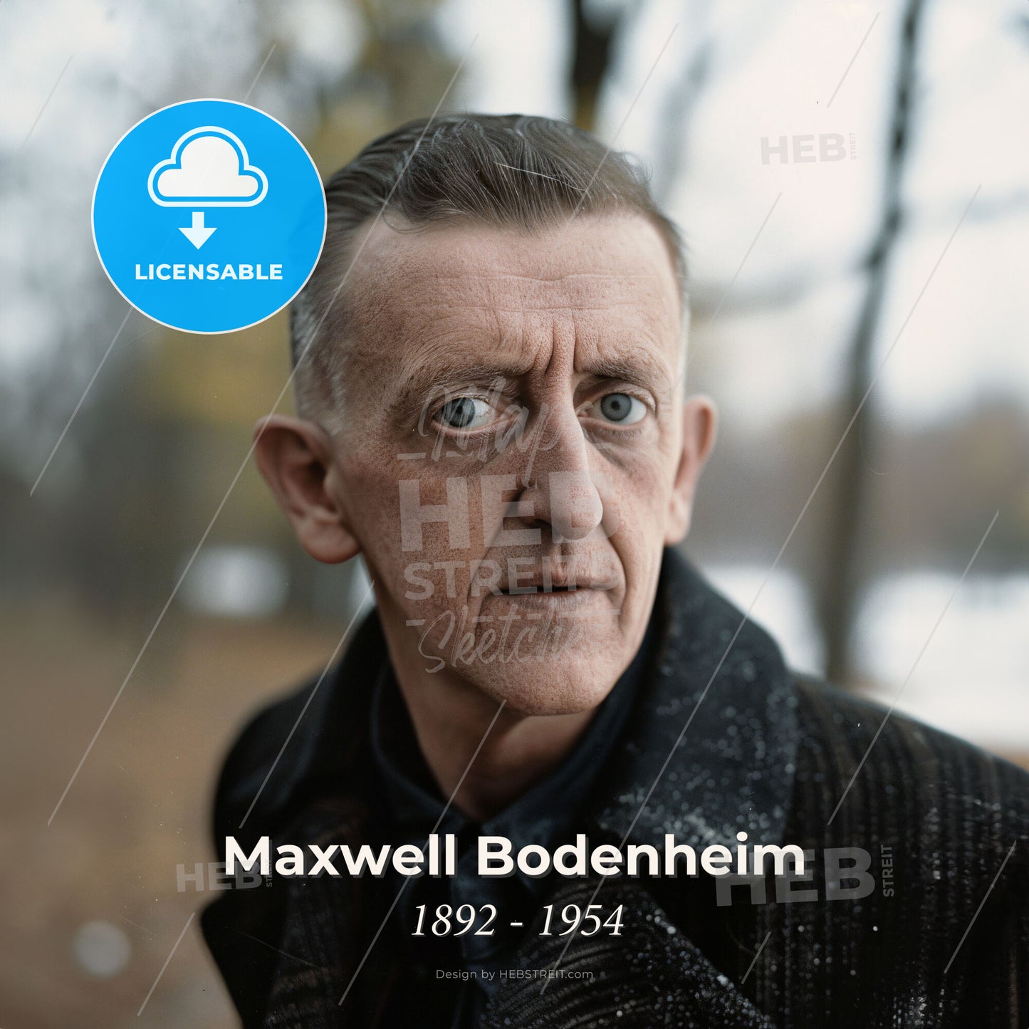 Maxwell Bodenheim, 1892 - 1954, American poet and novelist - A Man In A Black Coat Print Template