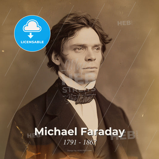 Michael Faraday, 1791 - 1867, British scientist - A Man In A Suit Print Template