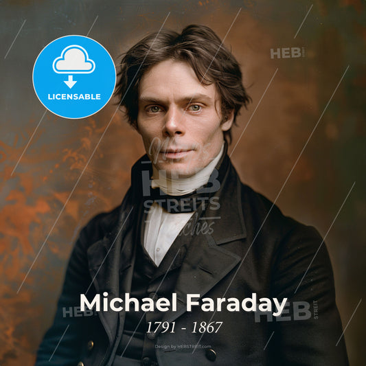 Michael Faraday, 1791 - 1867, British scientist - A Man In A Black Suit Print Template