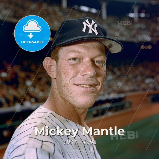Mickey Mantle, 1931 - 1995, American baseball player - A Man In A Baseball Uniform Print Template