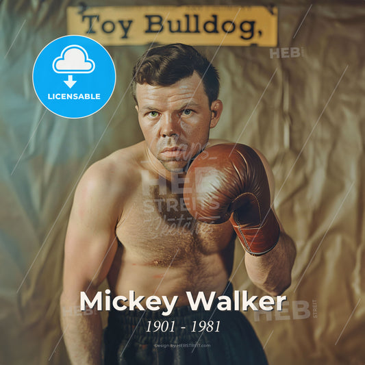 Mickey Walker, 1901 - 1981, American middleweight and welterweight boxer - A Man Wearing Boxing Gloves Print Template