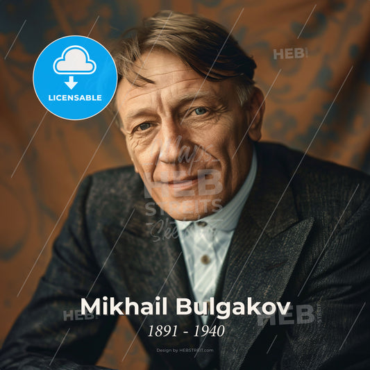 Mikhail Bulgakov, 1891 - 1940, Russian writer - A Man In A Suit Print Template