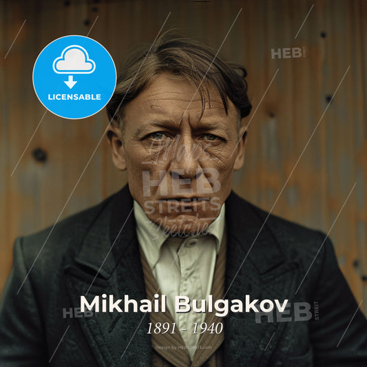 Mikhail Bulgakov, 1891 - 1940, Russian writer - A Man In A Suit Print Template