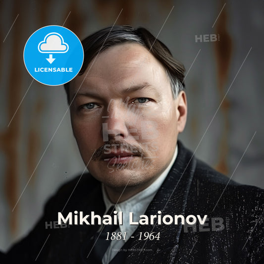 Mikhail Larionov, 1881 - 1964, Russian painter - A Man With A Mustache And A Suit Print Template