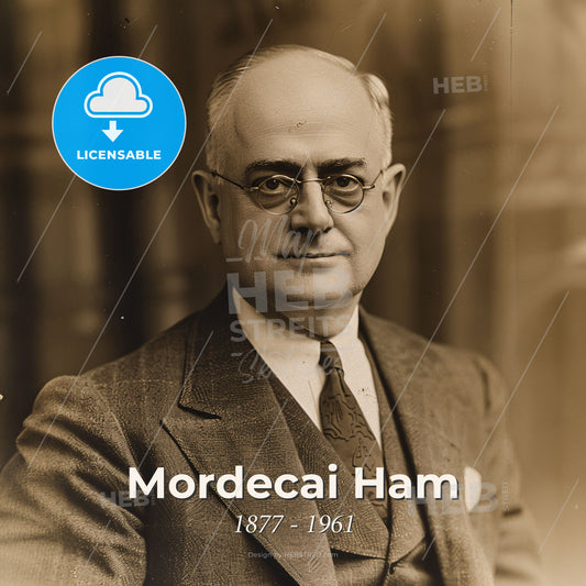 Mordecai Ham, 1877 - 1961, American evangelist - A Man In A Suit And Tie Print Template
