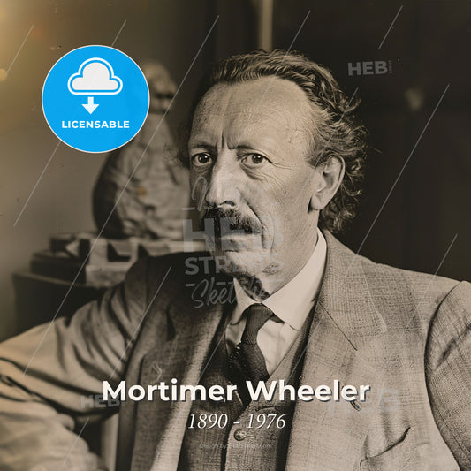 Mortimer Wheeler, 1890 - 1976, British archaeologist - A Man With A Mustache Sitting In A Chair Print Template