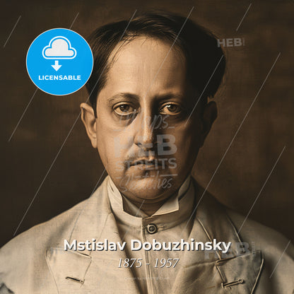 Mstislav Dobuzhinsky, 1875 - 1957, Russian painter and illustrator - A Man In A White Coat Print Template