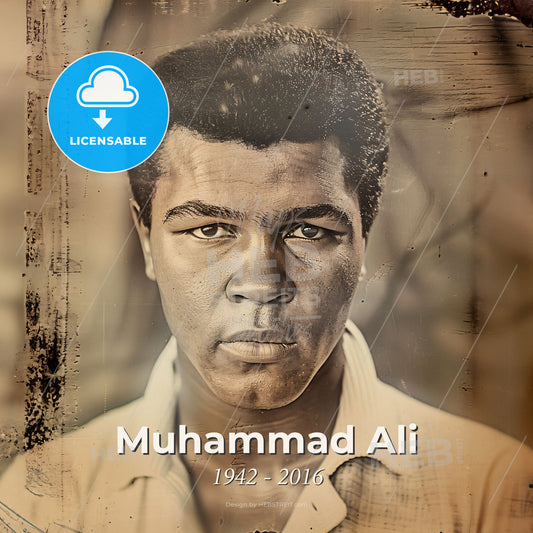 Muhammad Ali, 1942 - 2016, American boxer - A Man Looking At The Camera Print Template