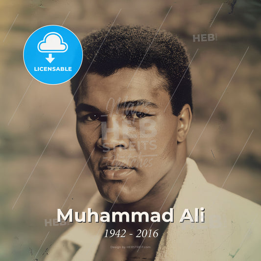 Muhammad Ali, 1942 - 2016, American boxer - A Man In A White Robe Print Template