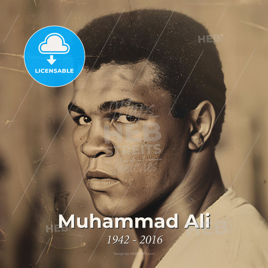 Muhammad Ali, 1942 - 2016, American boxer - A Man Looking At The Camera Print Template
