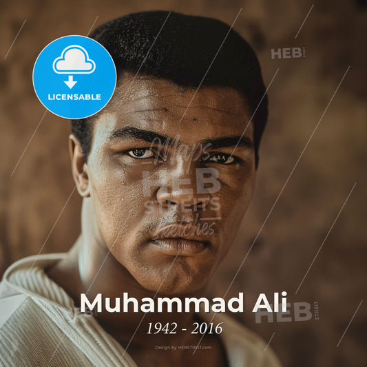 Muhammad Ali, 1942 - 2016, American boxer - A Man Looking At The Camera Print Template