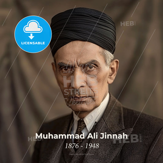 Muhammad Ali Jinnah, 1876 - 1948, Pakistani independence leader - A Man In A Suit And Tie Print Template