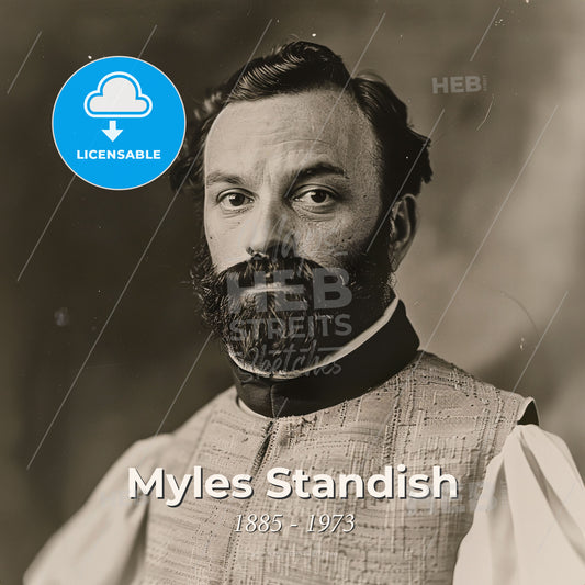 Myles Standish, 1885 - 1973, American lawyer and jurist - A Man With A Beard And Mustache Print Template