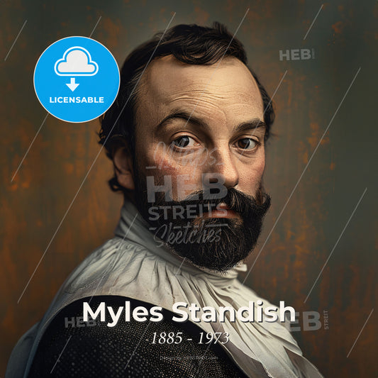 Myles Standish, 1885 - 1973, American lawyer and jurist - A Man With A Beard And Mustache Print Template