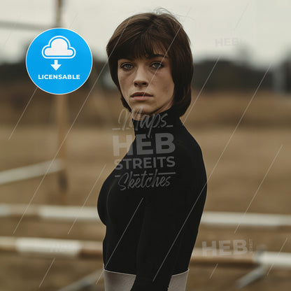 Nadia Comăneci, Born: 1961, Romanian gymnast - A Woman In A Black Turtleneck