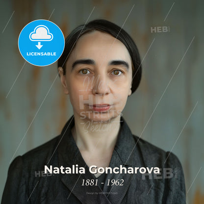 Natalia Goncharova, 1881 - 1962, Russian painter and costume designer - A Woman In A Black Suit Print Template