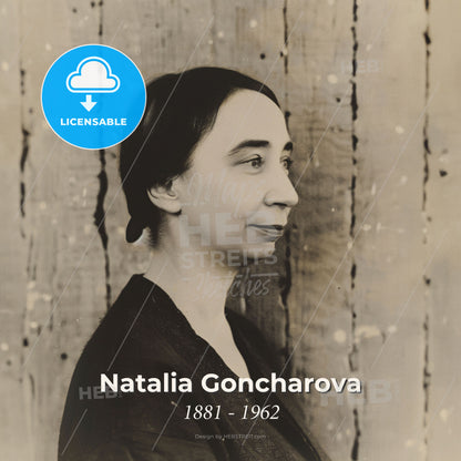 Natalia Goncharova, 1881 - 1962, Russian painter and costume designer - A Woman In A Black Shirt Print Template