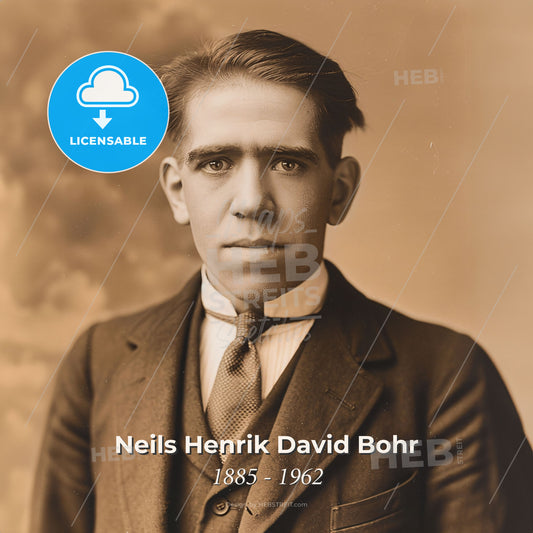 Neils Henrik David Bohr, 1885 - 1962, Danish physicist - A Man In A Suit And Tie Print Template