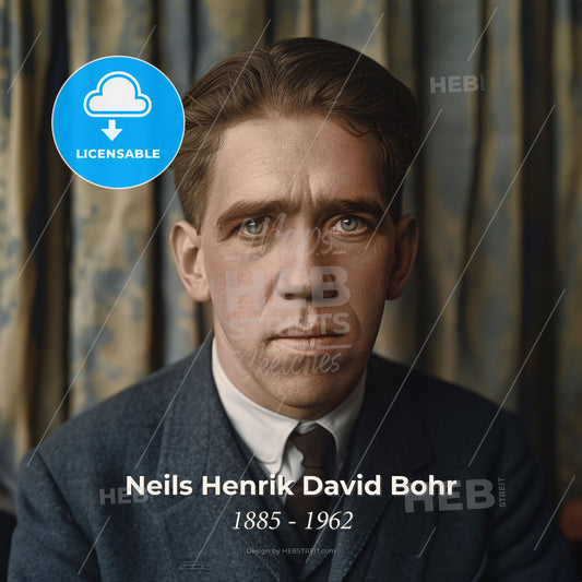 Neils Henrik David Bohr, 1885 - 1962, Danish physicist - A Man In A Suit Print Template