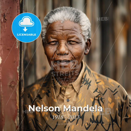 Nelson Mandela, 1918 - 2013, South African anti-apartheid revolutionary - A Man Standing Next To A Wall Print Template