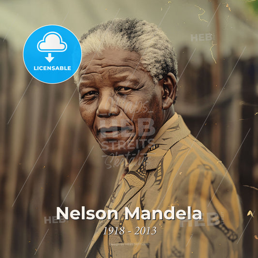 Nelson Mandela, 1918 - 2013, South African anti-apartheid revolutionary - A Man In A Suit Print Template