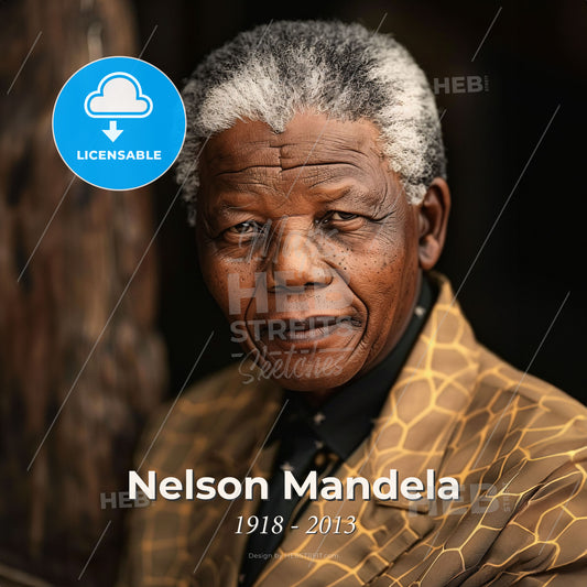 Nelson Mandela, 1918 - 2013, South African anti-apartheid revolutionary - A Man In A Suit Print Template