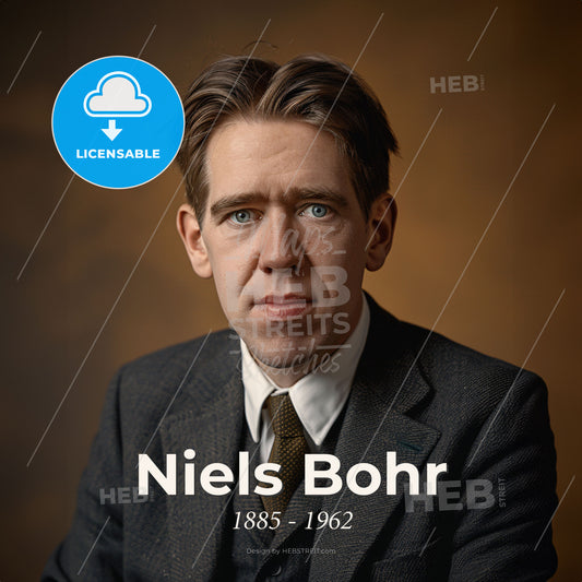 Niels Bohr, 1885 - 1962, Danish physicist - A Man In A Suit Print Template