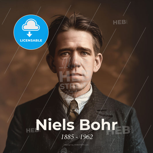 Niels Bohr, 1885 - 1962, Danish physicist - A Man In A Suit Print Template