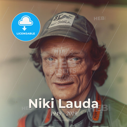 Niki Lauda, 1949 - 2019, Austrian racing driver - A Man Wearing A Hat Print Template