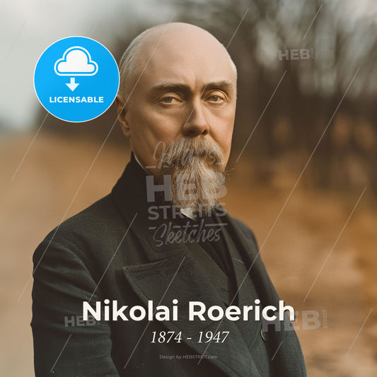 Nikolai Roerich, 1874 - 1947, Russian painter and philosopher - A Man With A Beard And Mustache Print Template