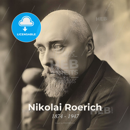 Nikolai Roerich, 1874 - 1947, Russian painter and philosopher - A Man With A Beard Print Template