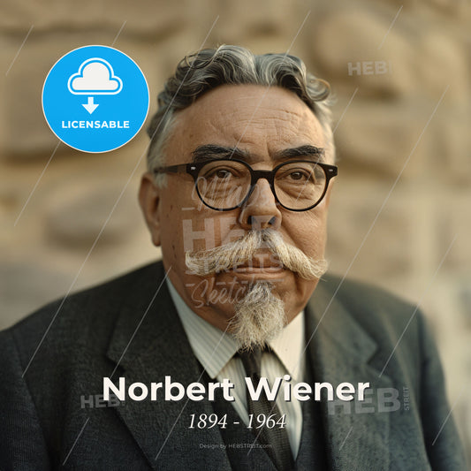 Norbert Wiener, 1894 - 1964, American mathematician and philosopher - A Man With A Mustache And Glasses Print Template