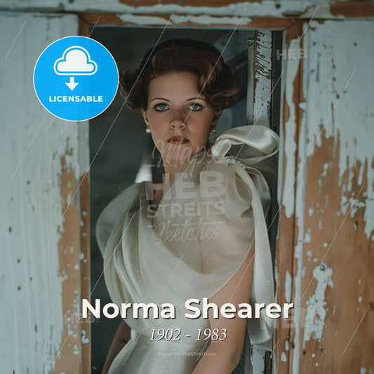 Norma Shearer, 1902 - 1983, Canadian-American actress - A Woman In A White Dress Print Template
