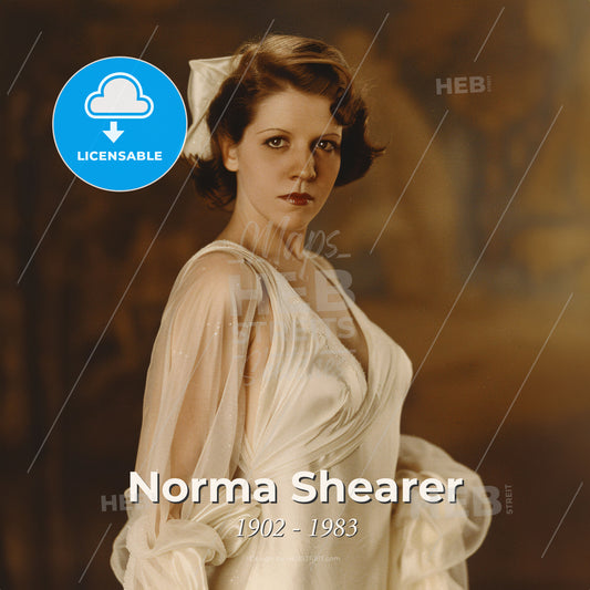 Norma Shearer, 1902 - 1983, Canadian-American actress - A Woman In A White Dress Print Template