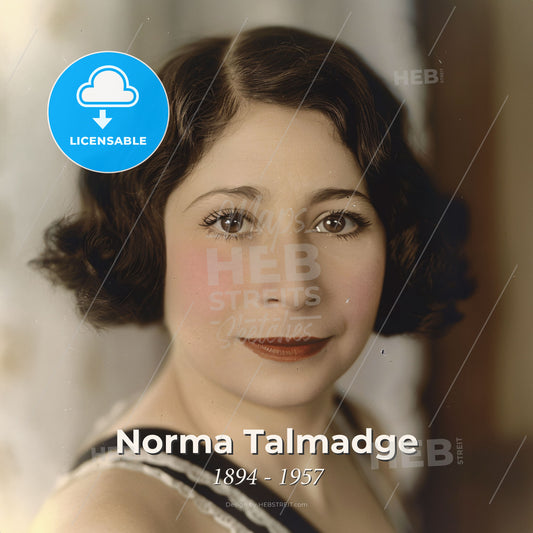 Norma Talmadge, 1894 - 1957, American actress - A Woman With Short Brown Hair Print Template