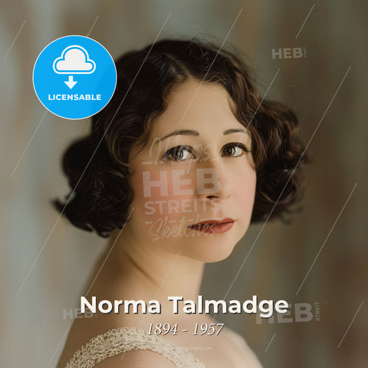 Norma Talmadge, 1894 - 1957, American actress - A Woman With Short Brown Hair Print Template