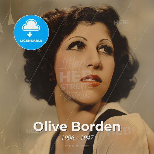 Olive Borden, 1906 - 1947, American actress - A Woman With Short Dark Hair Print Template