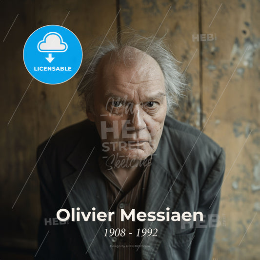 Olivier Messiaen, 1908 - 1992, French composer - A Man In A Suit Print Template