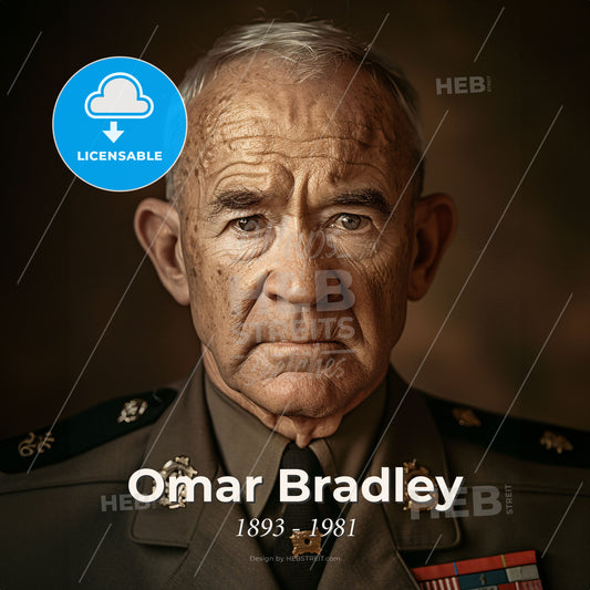Omar Bradley, 1893 - 1981, American General - A Man In A Military Uniform Print Template