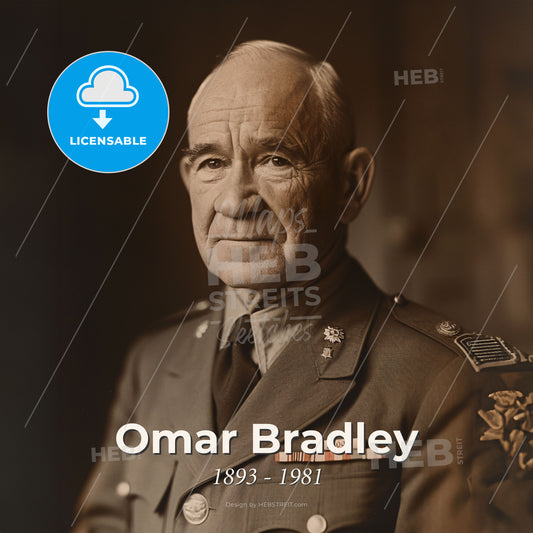 Omar Bradley, 1893 - 1981, American General - An Old Man In Military Uniform Print Template