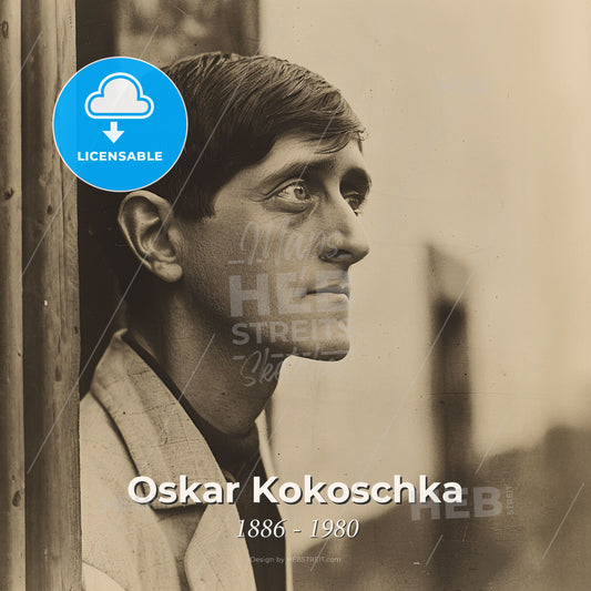 Oskar Kokoschka, 1886 - 1980, Austrian artist - A Man Looking Out Of A Window Print Template