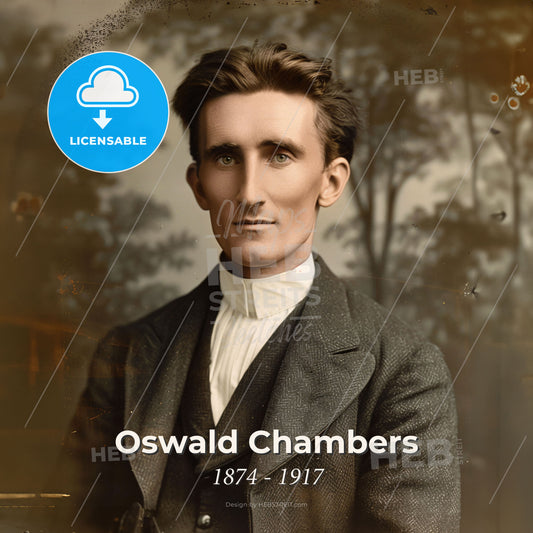 Oswald Chambers, 1874 - 1917, Scottish preacher and teacher - A Man In A Suit Print Template