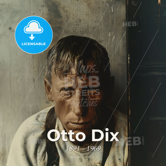 Otto Dix, 1891 - 1969, German painter - A Man Leaning Against A Wall Print Template