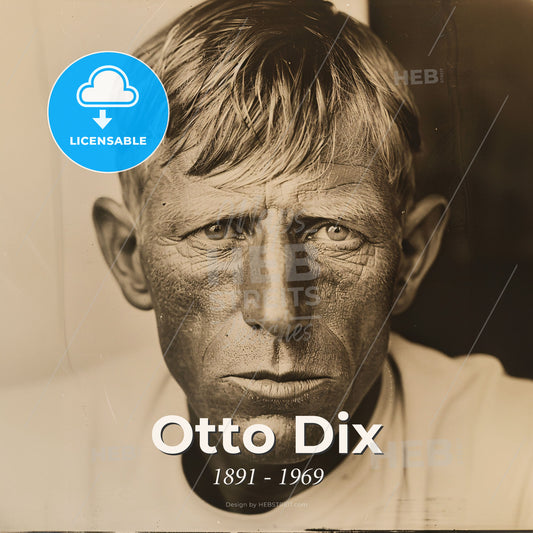 Otto Dix, 1891 - 1969, German painter - A Man Looking At The Camera Print Template